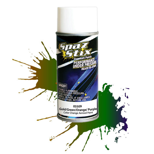 Image of Spaz-Stix Color Change Spray Paint (Gold/Green/Orange/Purple) for Lexan SZX05509