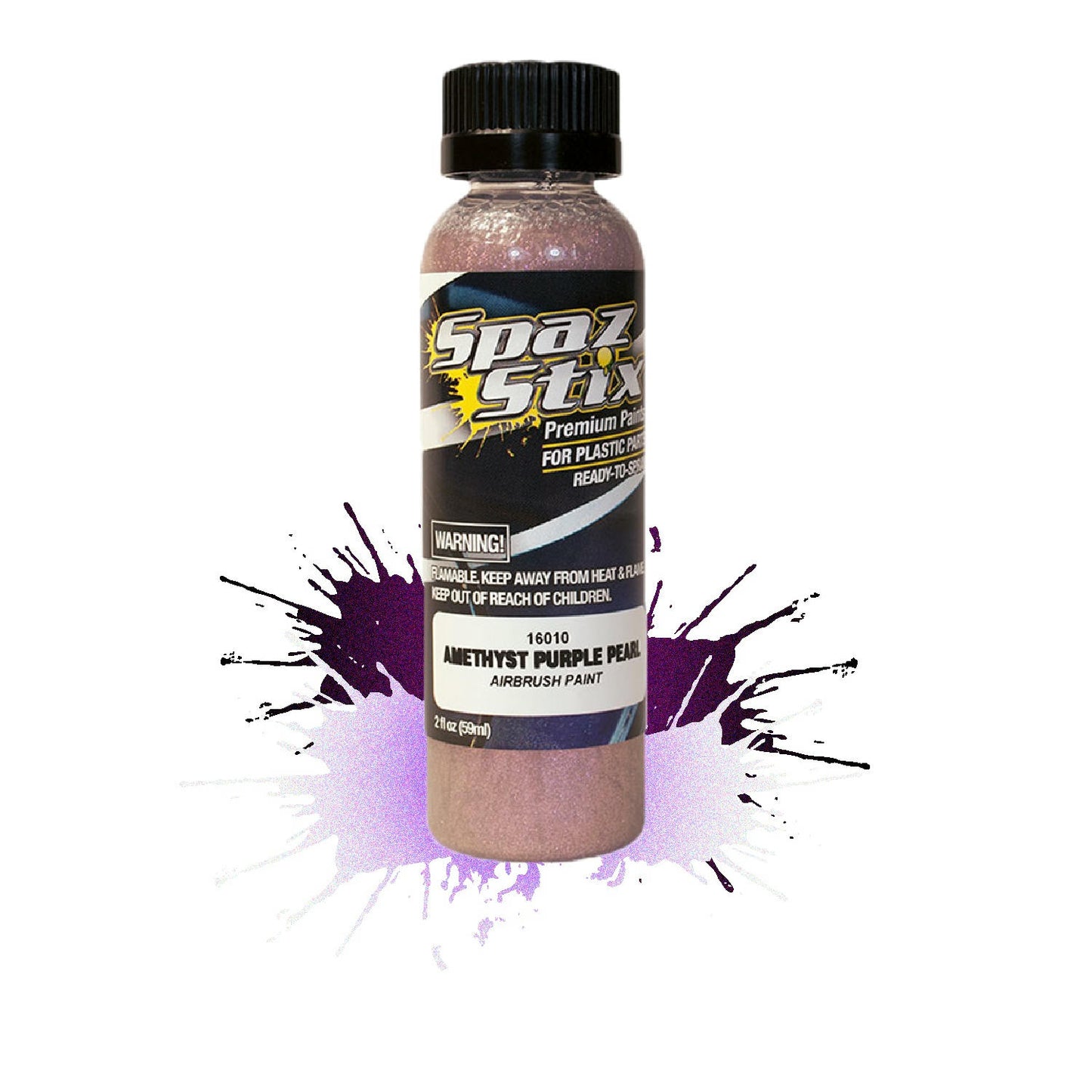 Image of Spaz-Stix Amethyst Purple Pearl Lexan Airbrush Paint Spray 2oz SZX16010