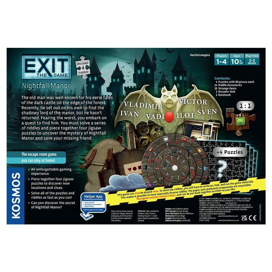 Image of Exit The Game: Nightfall Manor Escape Room Game TAK692880