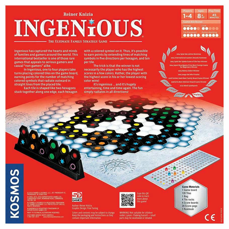 Image of Ingenious Family Strategy Game by Reiner Knizia Kosmos TAK696116