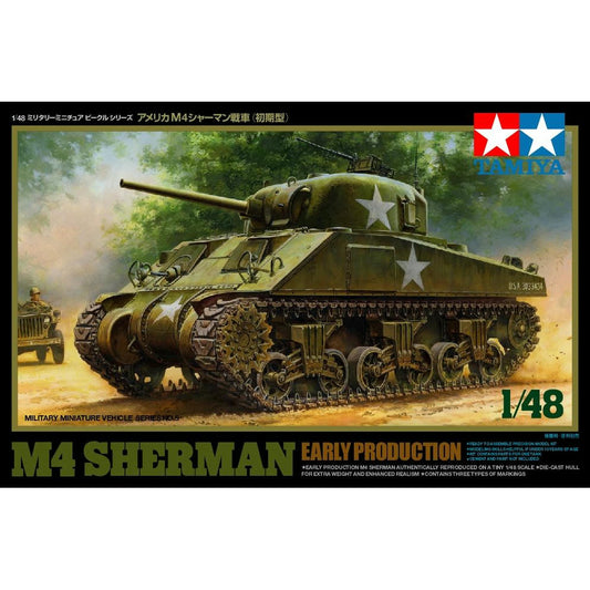 Image of 1/48th M4 Sherman Early Production Tank Plastic Model Kit Tamiya TAM32505