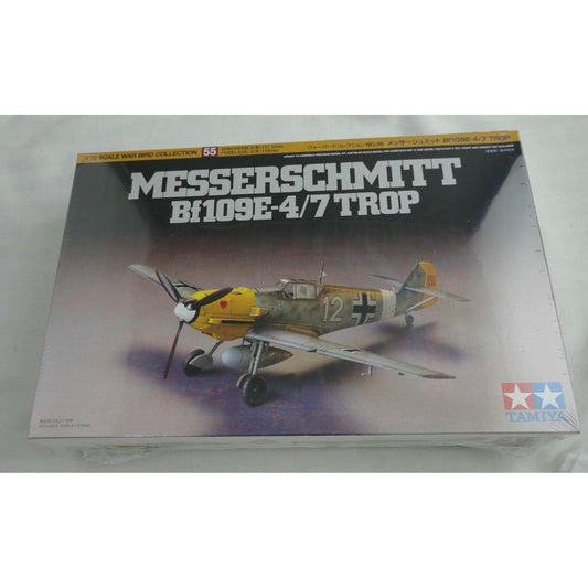 Image of Messerschmitt BF109E-4/7 TROP Airplane Model Kit 1/72nd Tamiya TAM60755