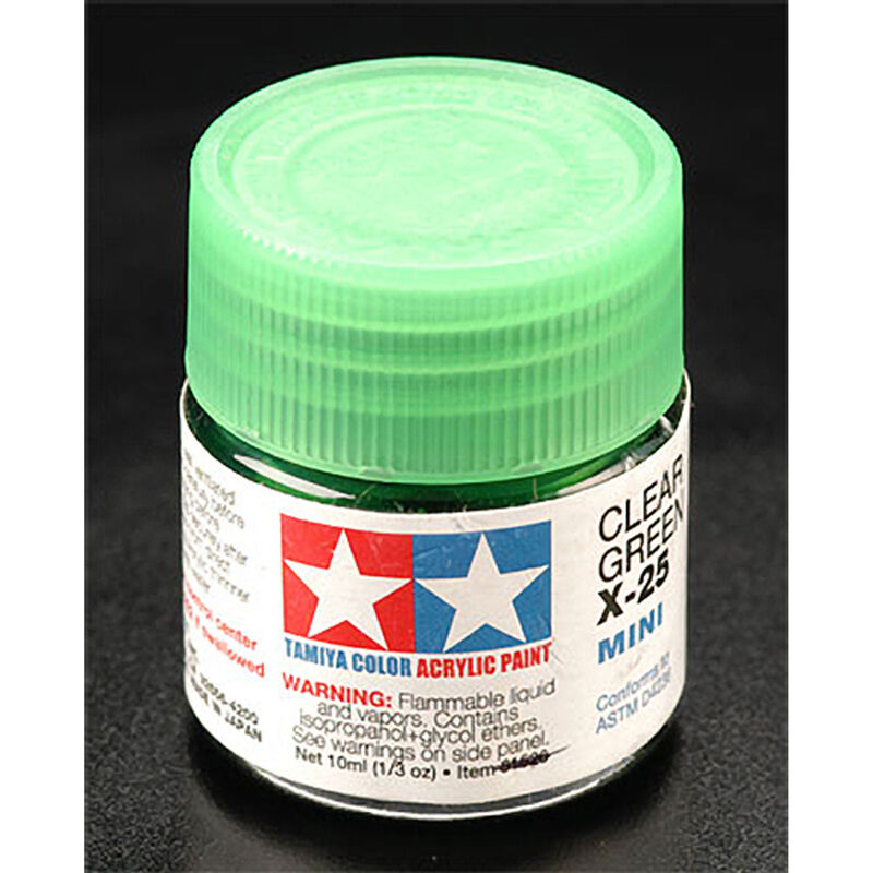 Acrylic Mini X-25 Clear Green Paint, 10ml Bottle