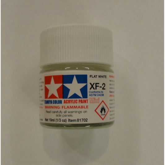 Image of Tamiya XF-2 Flat White Acrylic Paint (10ml bottle) TAM81702