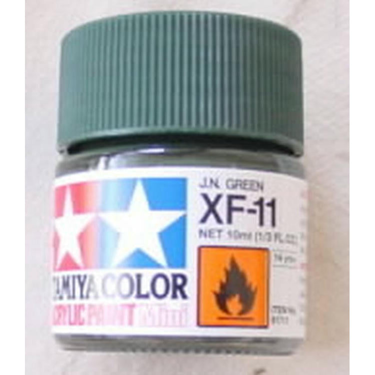 Image of Tamiya XF-11 J.N. Green Acrylic Paint (10ml Bottle)