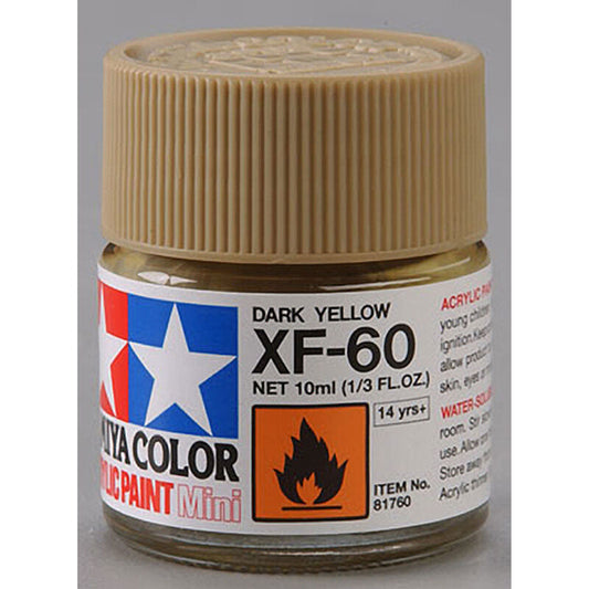 Acrylic Mini XF-60 Dark Yellow Paint, 10ml Bottle