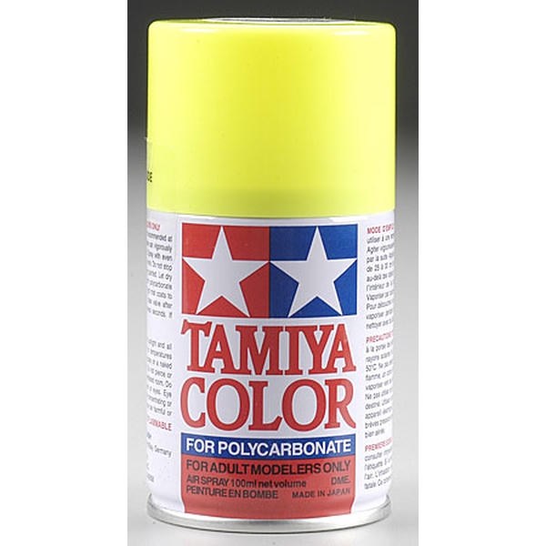 Image of Tamiya PS-27 Fluorescent Yellow Polycarbonate/Lexan Spray Paint 3 oz TAM86027