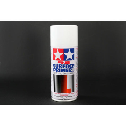 Image of Tamiya Fine White Metal/Plastic Surface Primer Aerosol Spray Can TAM87044