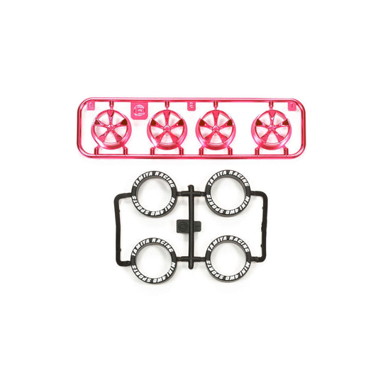 Image of JR LP Tire/Wheel (5-Spoke) Pink Plated