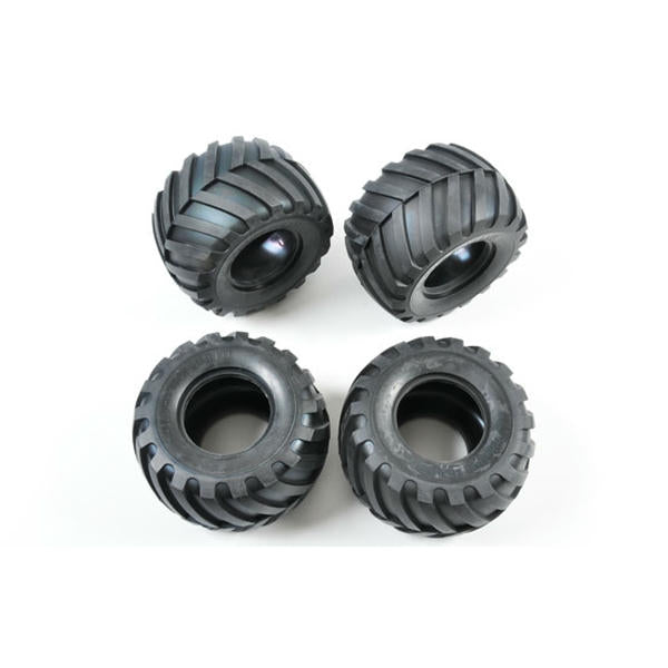 Image of Tamiya 1/12th Scale V-Tread Tire Set (4)/Lunch Box/Midnight Pumpkin  TAM9805213