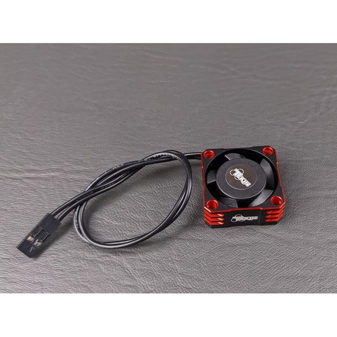 Image of Fan 25x25x10 Hiflow Black/Red, 2pin 180mm