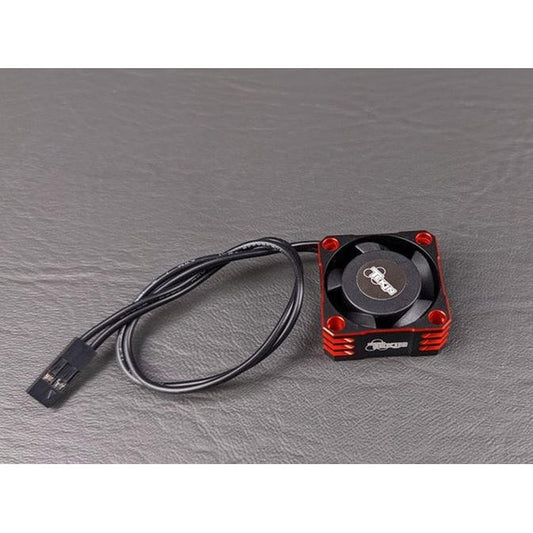 Image of Fan 25x25x10 Hiflow Black/Red, 2pin 180mm