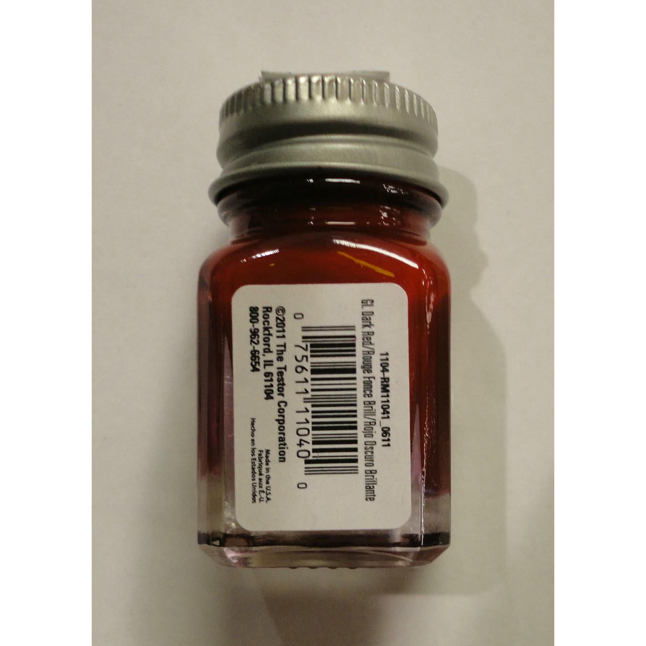 Image of Testors 1/4oz Dark Red Enamel Model Paint TES1104TT