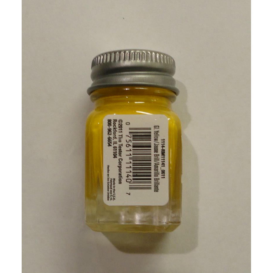 Image of Testors 1/4oz Yellow Enamel Model Paint TES1114TT