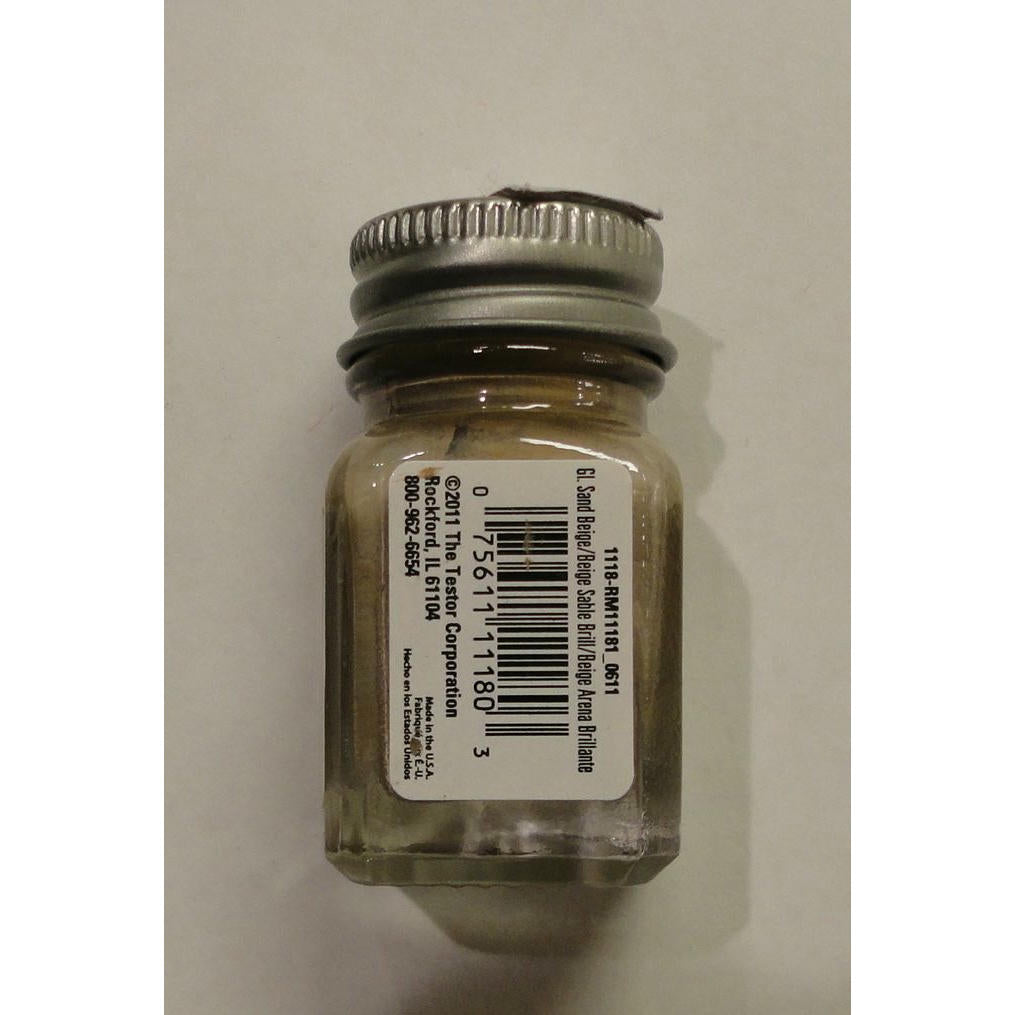 Image of Testors 1/4oz Gloss Sand Beige Enamel Model Paint TES1118TT