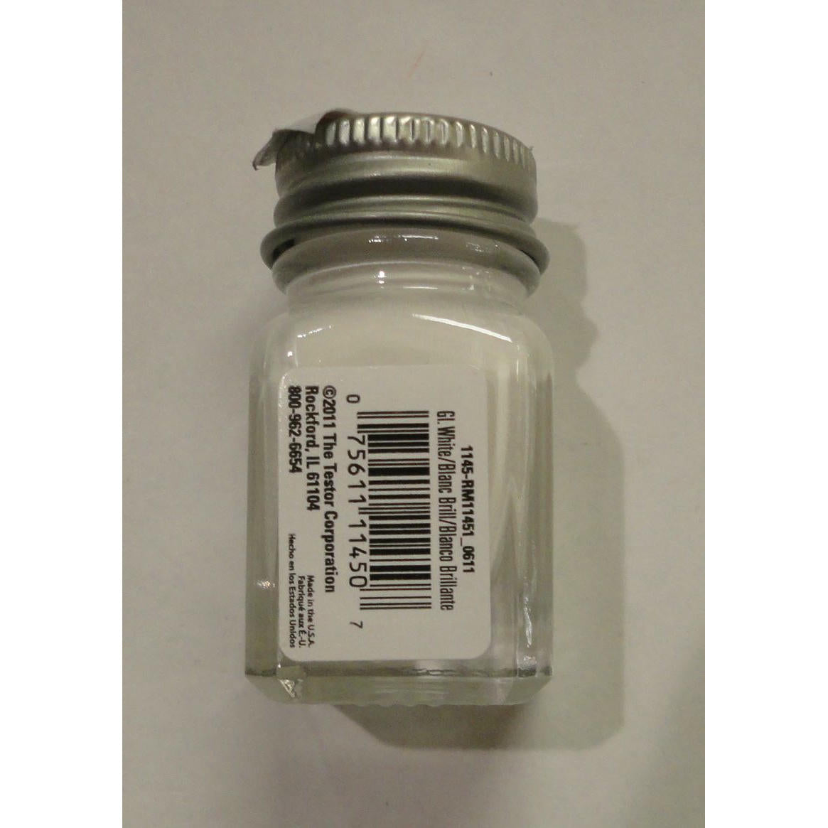 Image of Testors 1/4oz Gloss White Enamel Model Paint TES1145TT