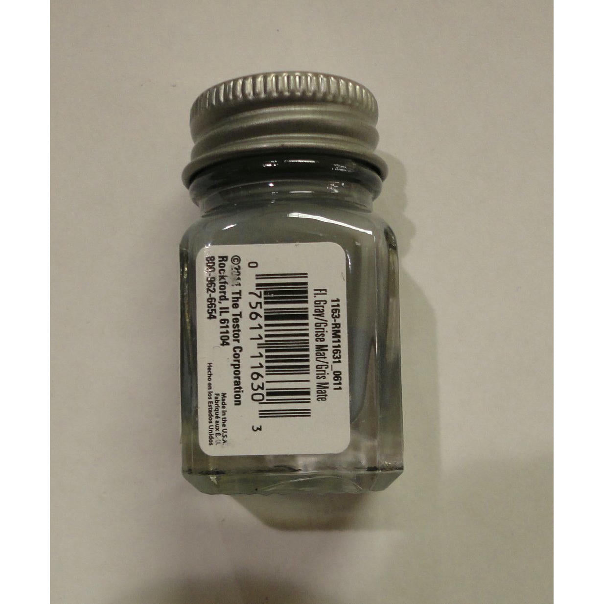 Image of Testors 1/4oz Flat Battle Grey Enamel Model Paint TES1163TT
