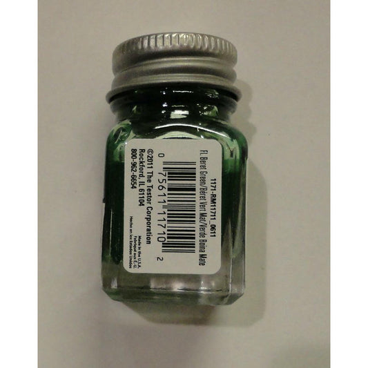 Image of Testors 1/4oz Flat Beret Green Enamel Model Paint TES1171TT
