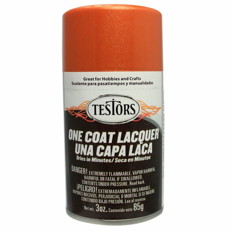 Image of Testors One Coat Fiery Orange Lacquer Model Spray (Aerosol) Paint 3oz