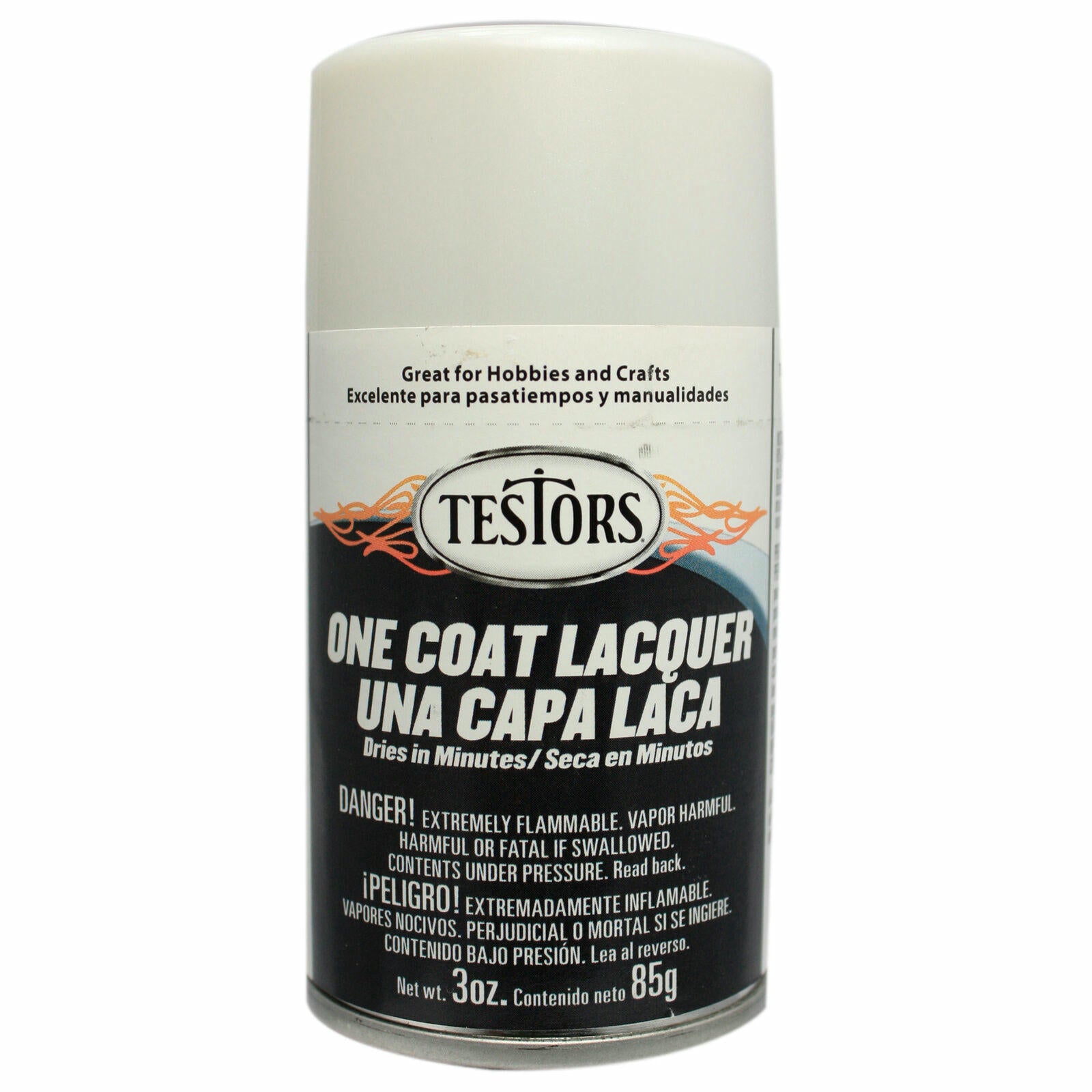 Image of Testors One Coat White Lightning Lacquer Model Spray (Aerosol) Paint 3oz