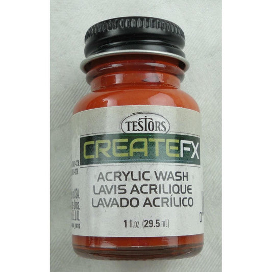 Image of Testors CreateFX Teak Acyrlic Wash Model Paint (1 Fl Oz) TES79400