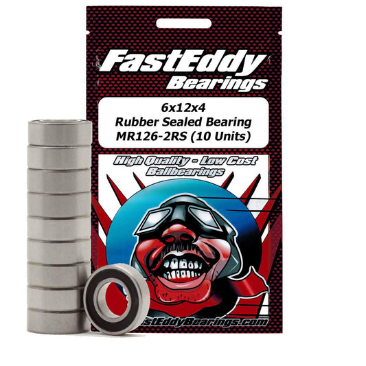 Image of 6x12x4mm Rubber Sealed Bearing (10) MR126-2RS