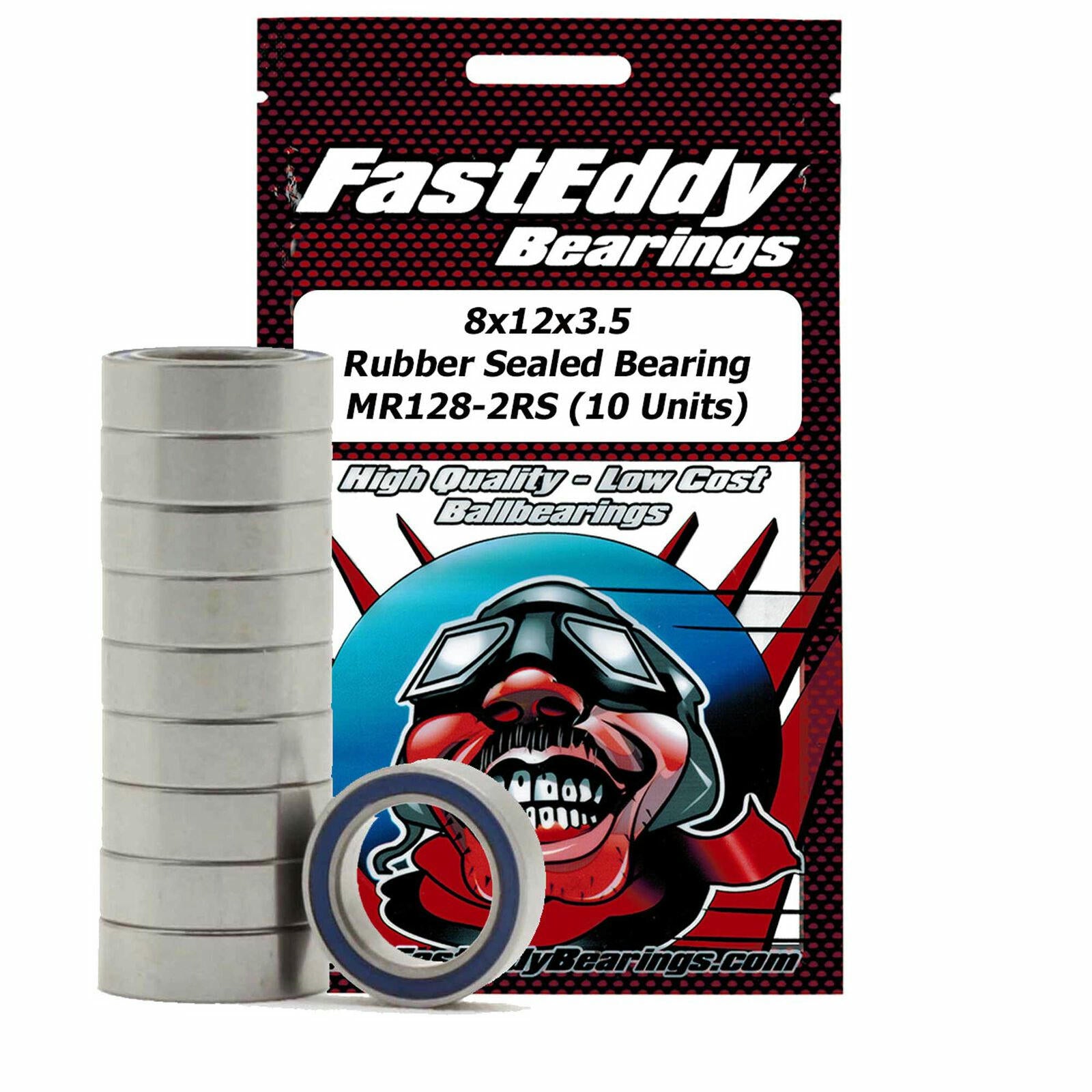 Image of 8x12xx3.5mm Rubber Sealed Ball Bearings (10pcs) by Fast Eddy Bearings TFE276