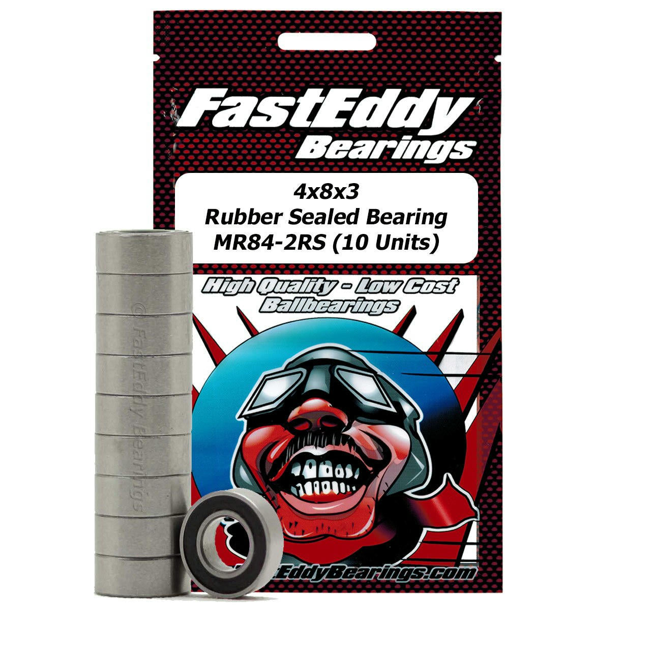 Image of 4x8x3mm Rubber Sealed Ball Bearings (10pcs) by Fast Eddy Bearings TFE279