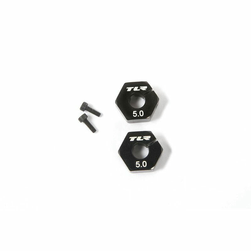 Image of Team Losi Black Clampng Aluminum Wheel Hexes (2pcs, 12mmx5mm) TLR232113