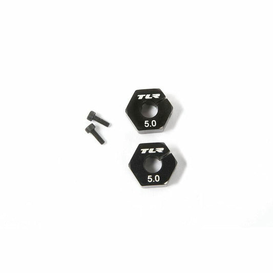 Image of Team Losi Black Clampng Aluminum Wheel Hexes (2pcs, 12mmx5mm) TLR232113