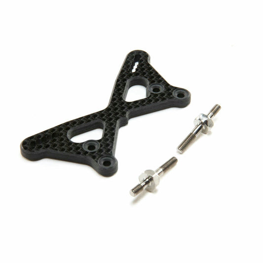 Image of Team Losi Racing 22 5.0 Carbon Fiber Front Shock +2mm Tower w/Titanium Standoff
