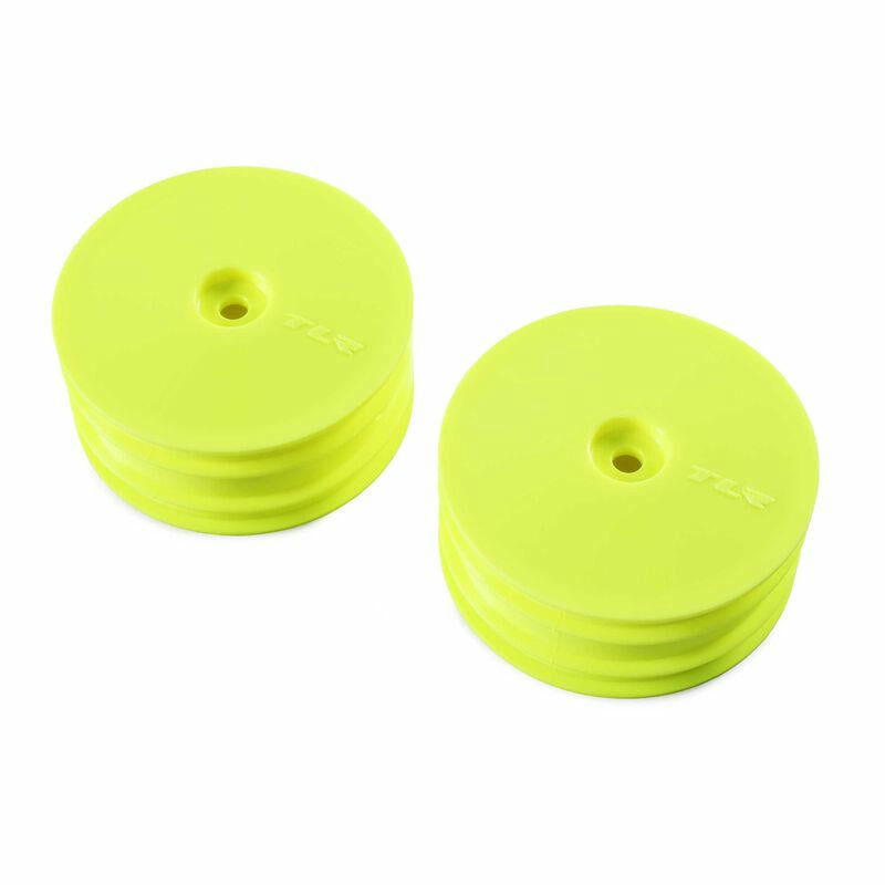 Image of Team Losi Racing 22X-4 4WD Buggy Yellow Front Wheels (12mm Hex) TLR43021