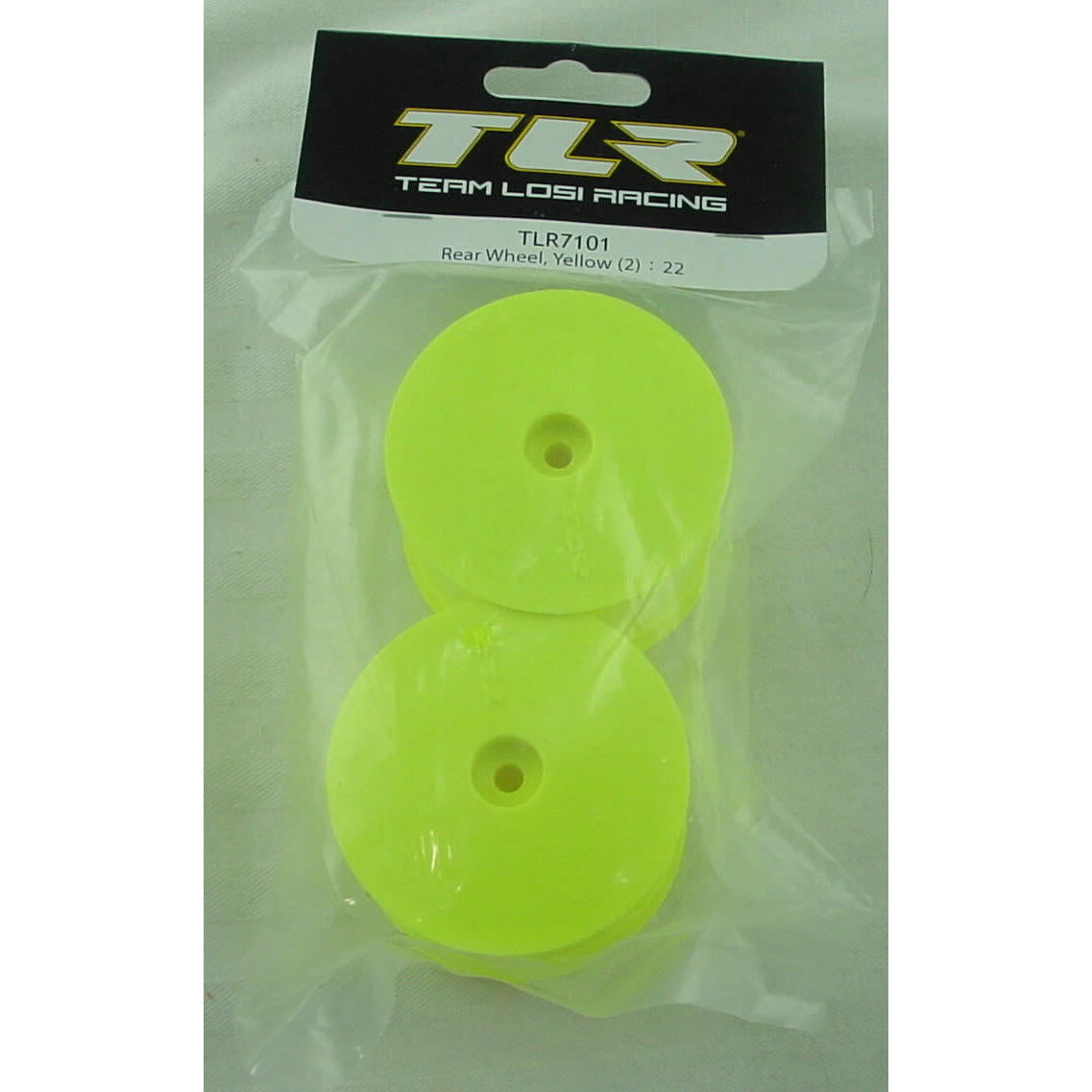 Image of Team Losi Racing Yellow Dish Rear Buggy Wheels (for 22 Buggy) TLR7101 (2pcs)