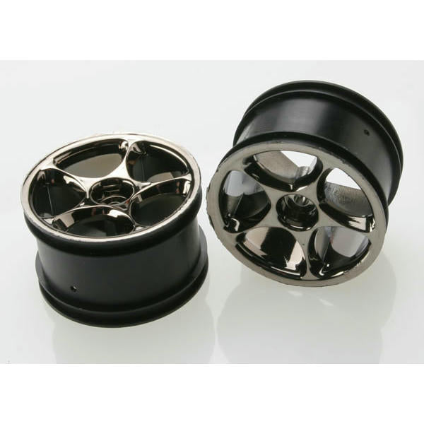 Image of Traxxas 1/10th Scale Tracer 2.2 Rear Wheels (2), Black Chrome/Bandit  TRA2472A
