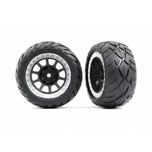 Image of Traxxas Bandit Anaconda 2.2 Buggy Rear Tires w/Tracer Black Satin Wheels 2pcs