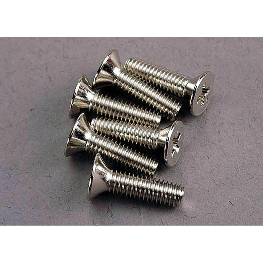 Image of Traxxas 4x15mm Aluminum Flat Head (Countersunk) Machine Screws (12) TRA3167