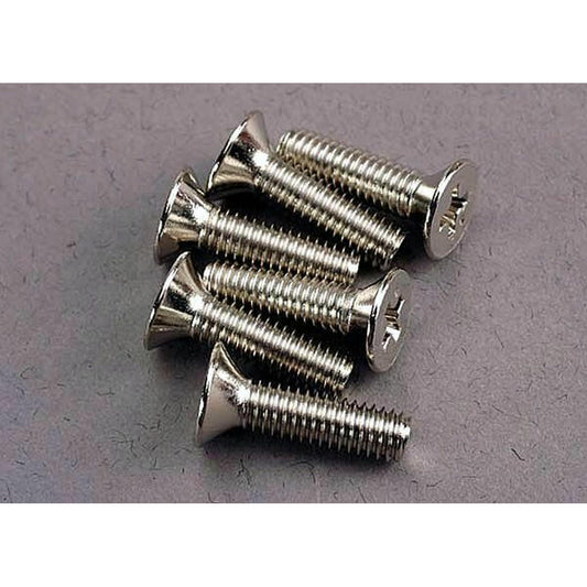 Image of Traxxas 4x15mm Aluminum Flat Head (Countersunk) Machine Screws (12) TRA3167