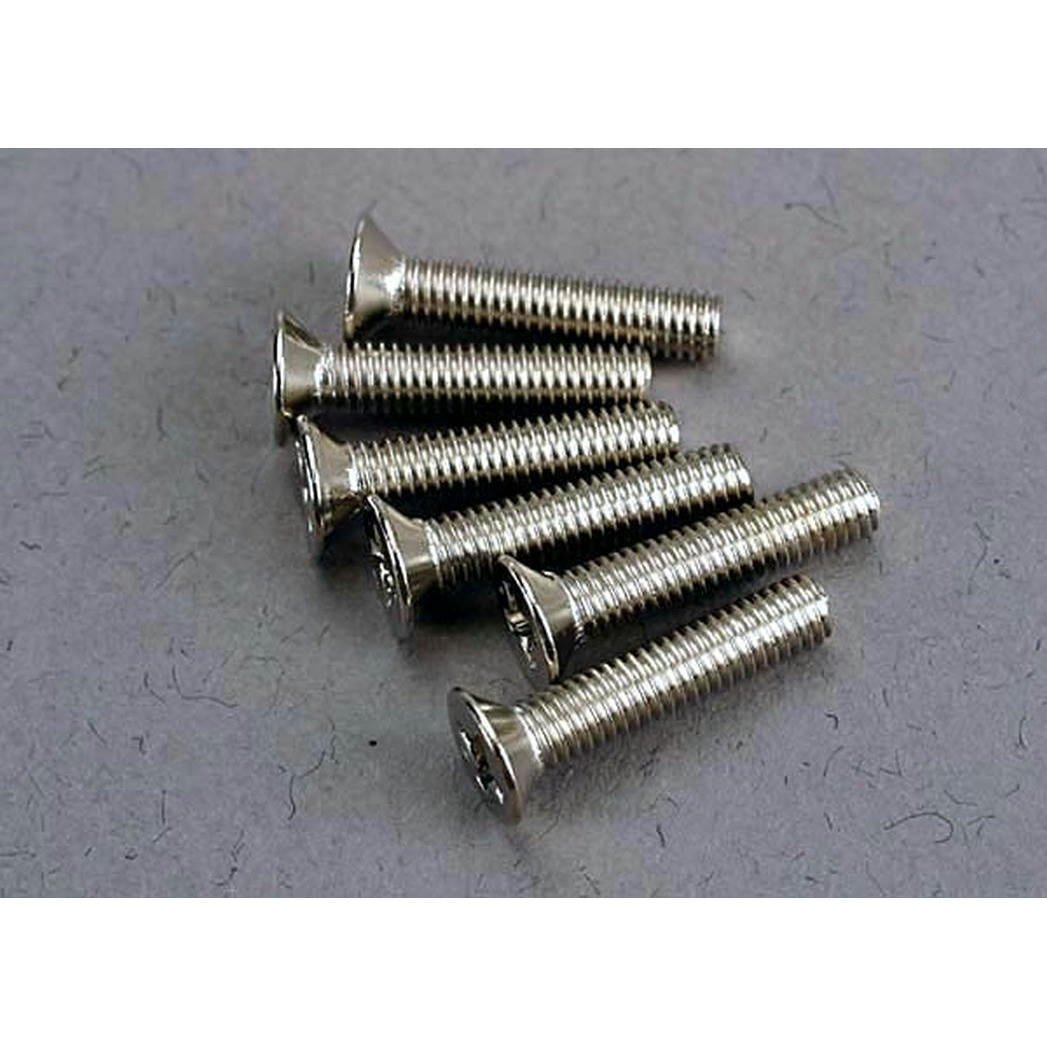 Image of Traxxas 3x15mm Flat Head (Countersunk) Machine Screws (6pcs) TRA3179