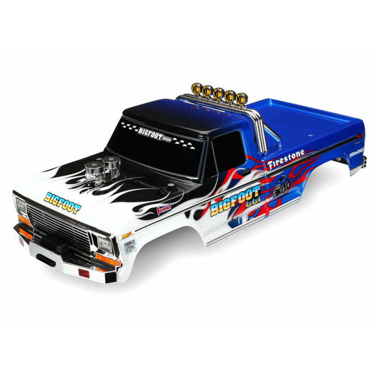 Image of Traxxas Stampede 2WD Bigfoot No. 1 Flames Painted Lexan Truck Body TRA3653