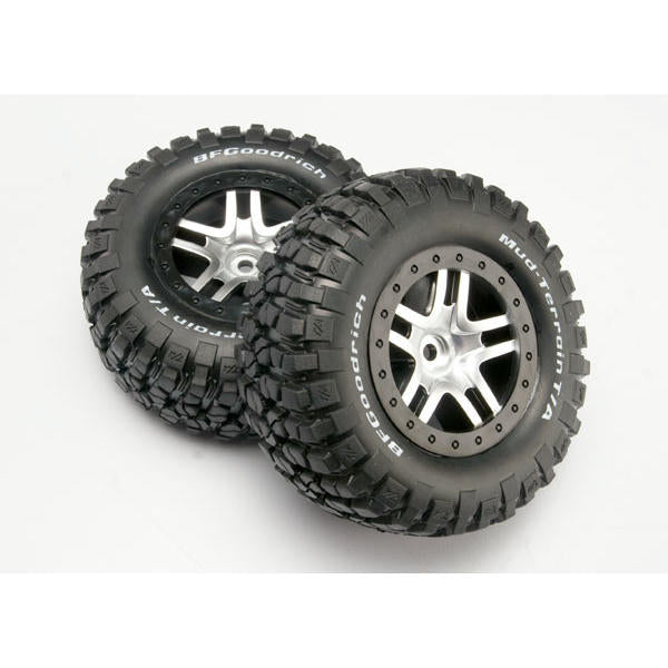 Image of Traxxas B.F. Goodrich Mud Terrain T/A KM2 Tires Pre-Mounted - SCT Wheels TRA6873