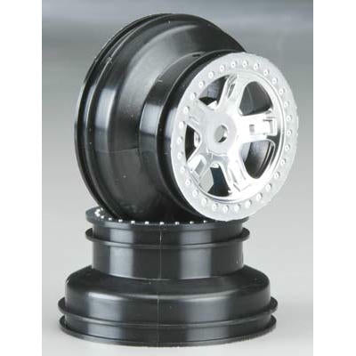 Image of Traxxas 1/16 Scale Satin Chrome Dual Profile SCT Wheels TRA7072