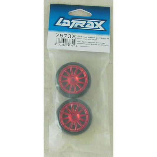 Tires/Wheels Assembled Glued 12-Spoke Red (2