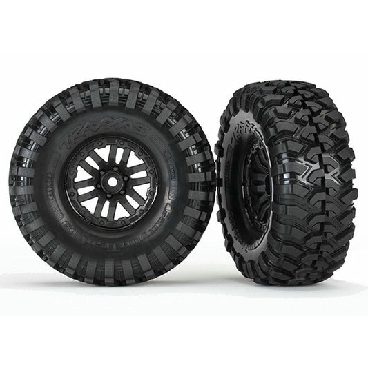 Image of Traxxas TRX-4 Canyon Trail Tires (4.6) w/1.9 Black Wheels (2pcs) TRA8272 TRX4