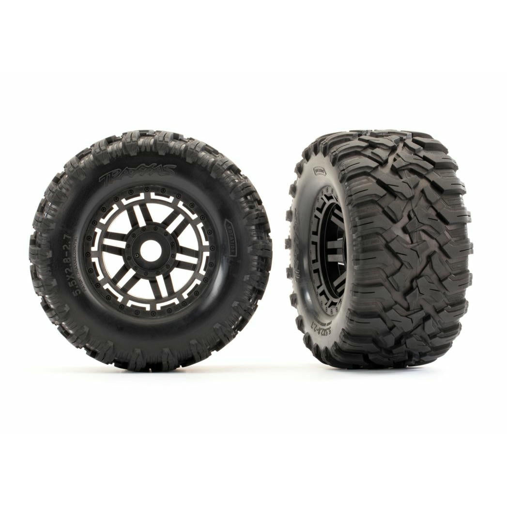 Image of Traxxas MAXX TSM Rated All-Terrain Tires/Black Wheels (2pcs) TRA8972