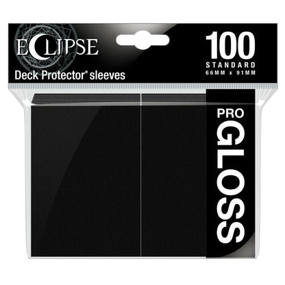 Image of Eclipse Pro Gloss Jet Black Standard 66x91mm Card Protector Sleeves (100ct)