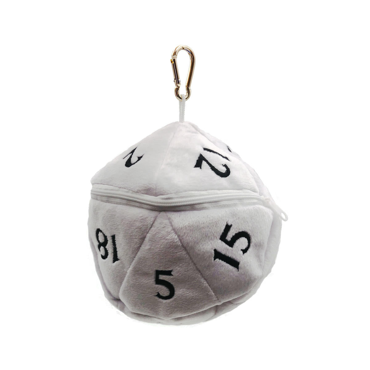 Image of 6.5 White Plush d20 Dice Bag by Ultra-Pro UPI15756