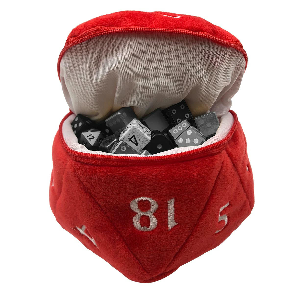 Image of 6.5 Red Plush d20 Dice Bag by Ultra-Pro UPI15757