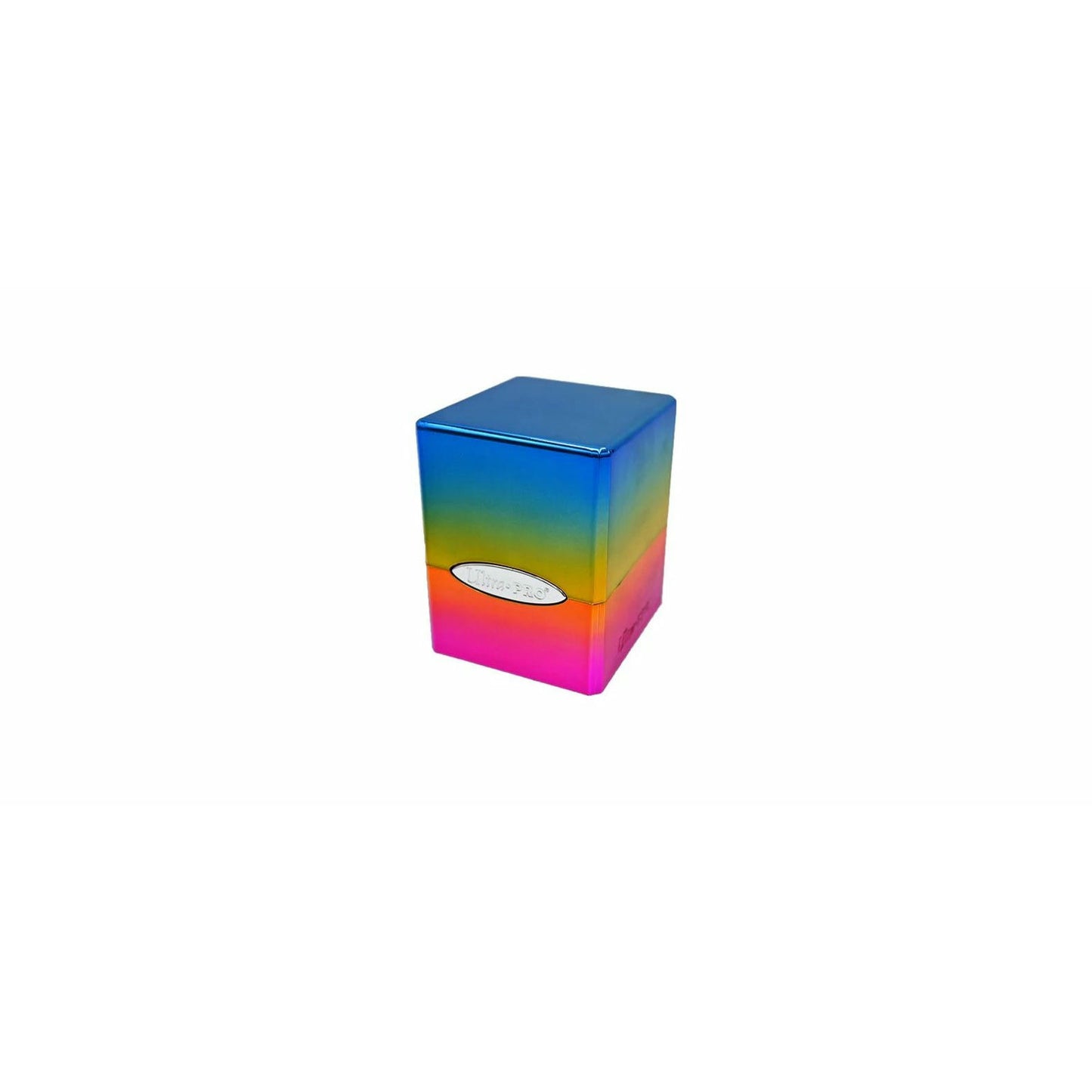 Image of Ultra-Pro Rainbow Satin Cube Deck Box Holds 100+Sleeved Cards UPI15840