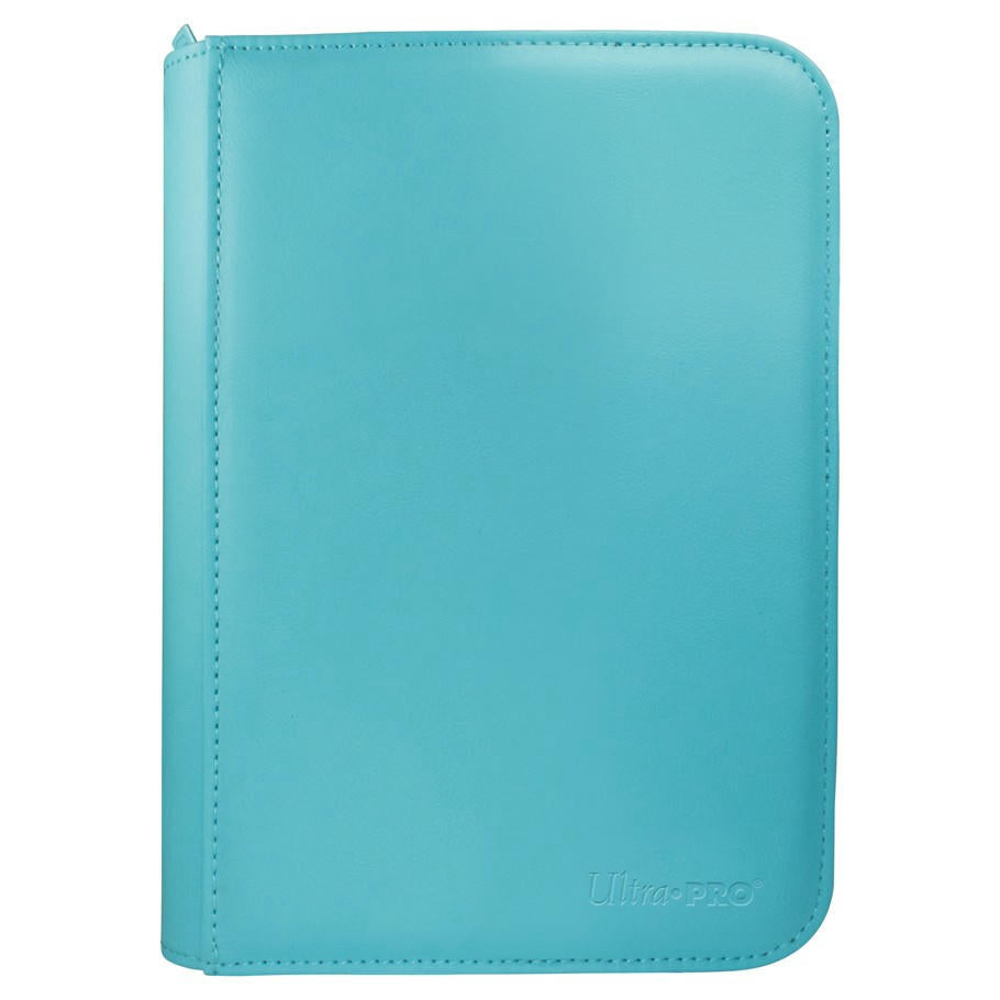 Image of Ultra Pro Light Blue Vivid 4-Pocket Zippered Pro-Binder 15896 160 Sleeved Cards