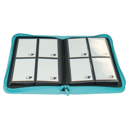 Image of Ultra Pro Light Blue Vivid 4-Pocket Zippered Pro-Binder 15896 160 Sleeved Cards